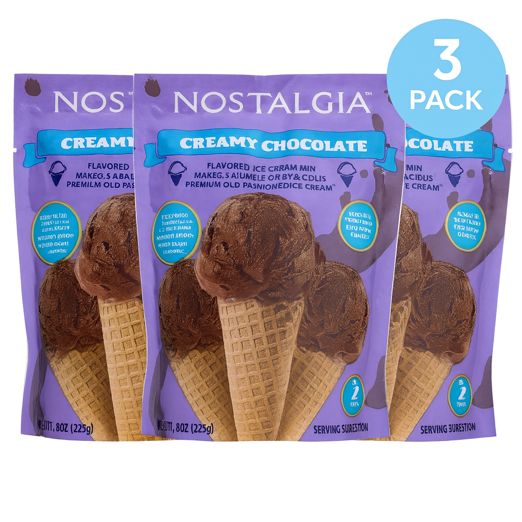 Nostalgia Creamy Chocolate Ice Cream Mix 8oz 3 Pack Exp 02/2026 New 1