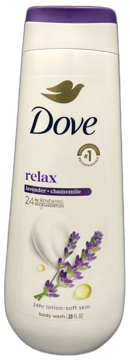 Dove Body Wash Relaxing Lavender Chamomile 20oz Pack of 3 New