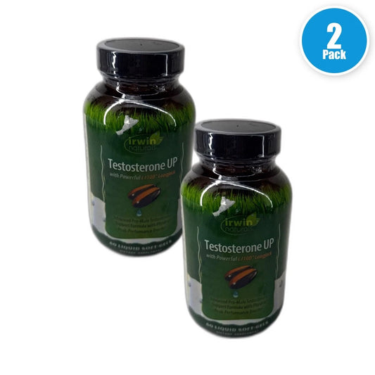 Irwin Naturals Testosterone UP Liquid Soft 120 Total Exp 01/27 Pack of 2 New