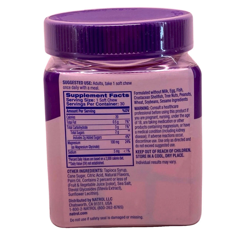 Natrol Magnesium Glycinate 100mg Cherry Lemon 30ct 3 Pack New Exp 02/2027