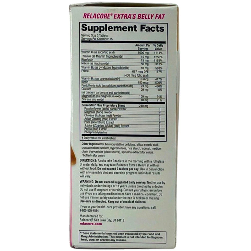 Relacore Extra Belly Fat Burning Supplement 4 Pack New Exp 08/2026