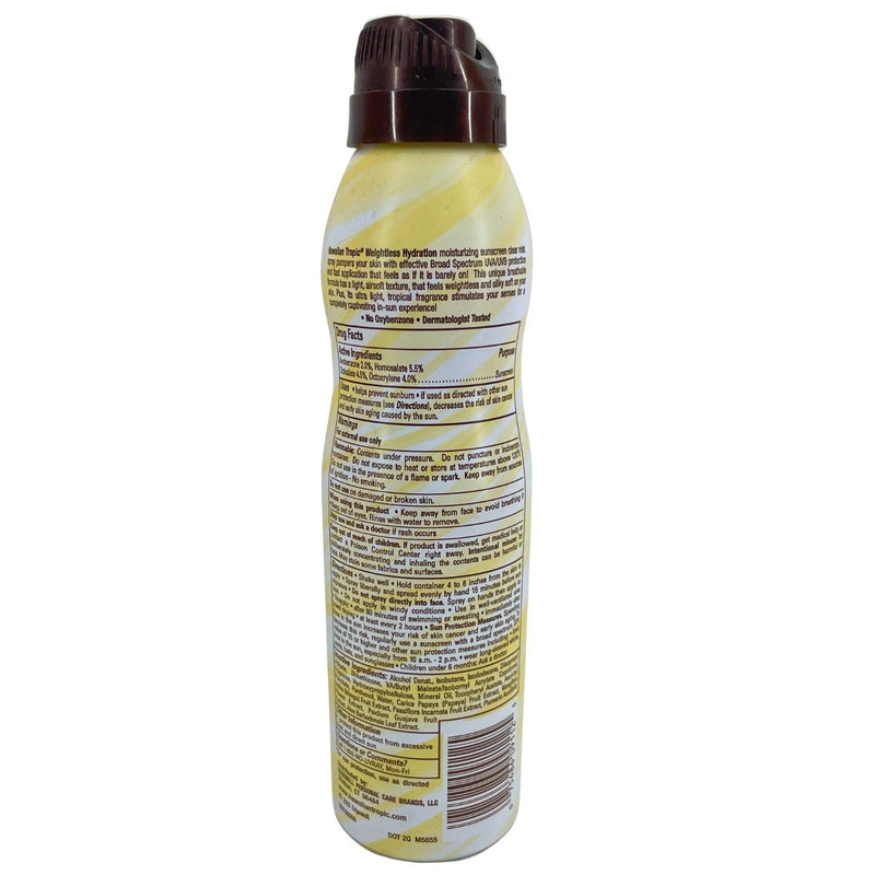 Hawaiian Tropic Weightless Hydration Sunscreen Clear Spray SPF 30 6oz 4 Pack New