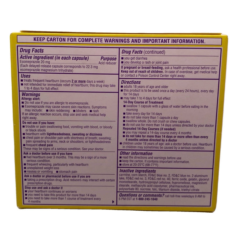 Nexium 24HR ClearMinis 20 mg Acid Reducer 42 Capsules New Exp 01/28