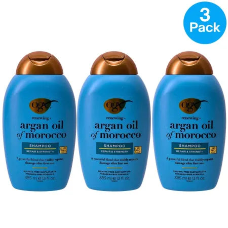 OGX Argan Oil of Morocco Shampoo Repair & Strength 13oz 3 Pack