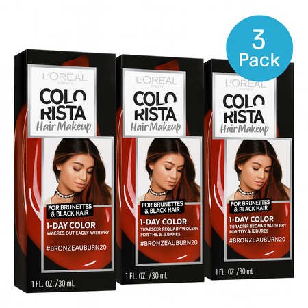 L'Oreal Colorista Hair Makeup Bronze Auburn 1oz 3 Pack New