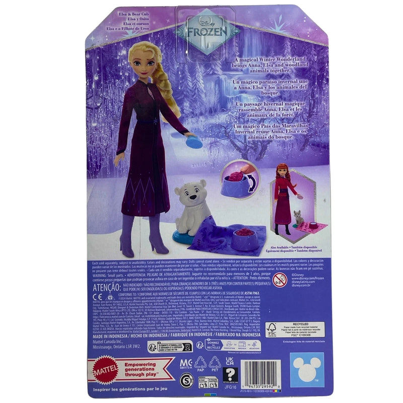 Disney Frozen Animals of Arendelle Elsa Bear Cub Fashion Doll Set Mattel 1 Pack