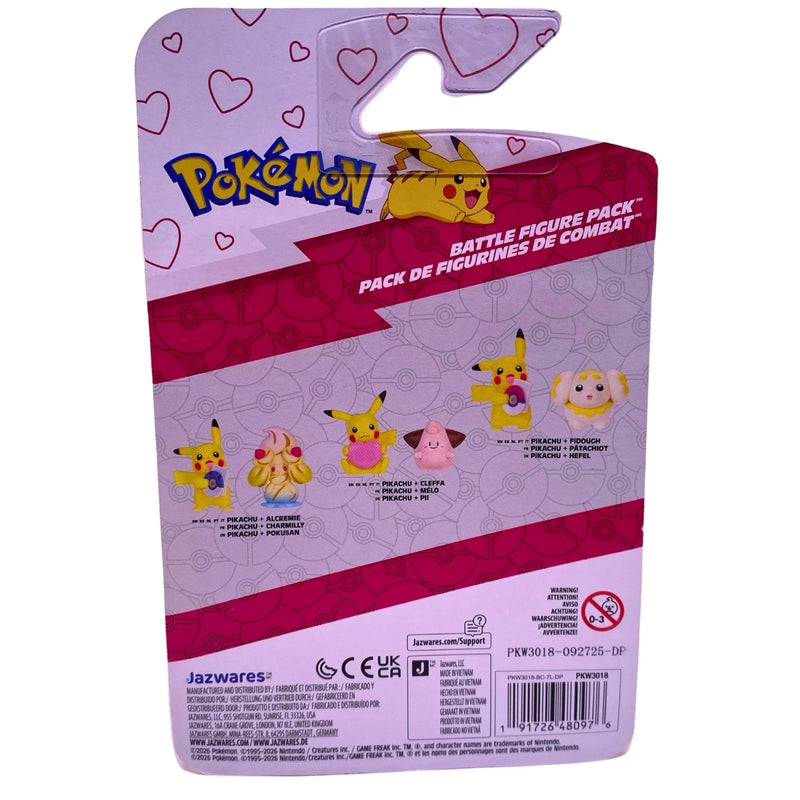 Pokémon Battle Figure Pack Pikachu Holding Valentine Card & Alcremie 2 Pack New