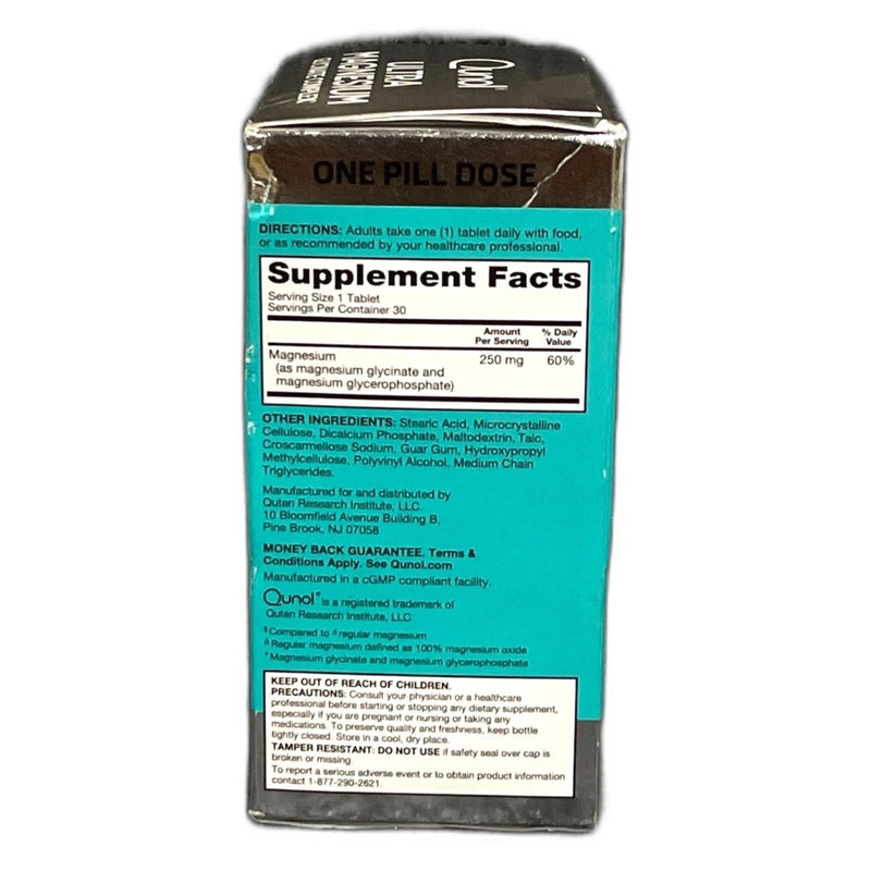 Qunol Minerals Ultra Magnesium 250mg Tablets 30ct Dietary Exp 12/27 New