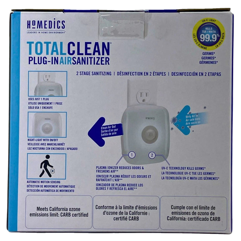 HoMedics TotalClean Plug-In Air Sanitizer 2 Pack New