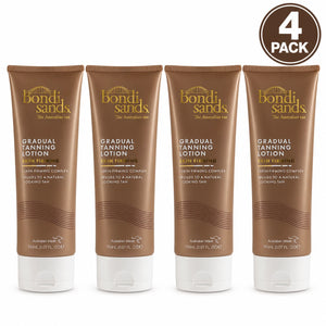 Bondi Sands Gradual Tanning Lotion Skin Firming Complex 4 Pack Bundle bottles displayed
