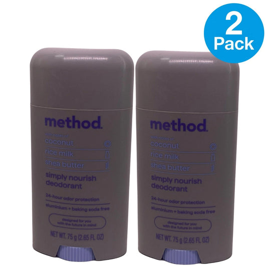Method Simply Nourish Coconut Rice Milk Deodorant 2.65 Oz 2 Pack