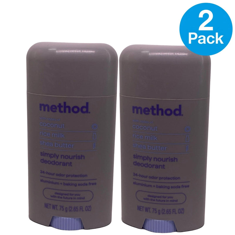 Method Simply Nourish Coconut Rice Milk Deodorant 2.65 Oz 2 Pack