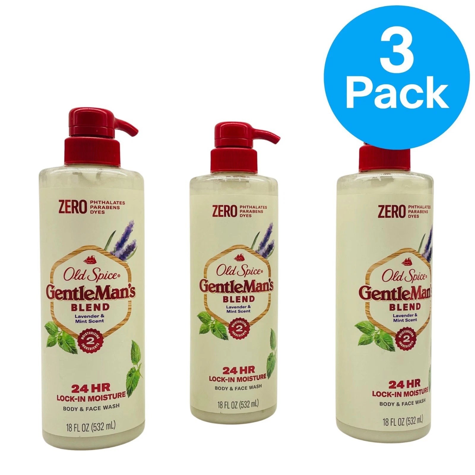 Old Spice GentleMan’s Blend Lavender Mint 18oz Body Wash – 3 Pack – New 1