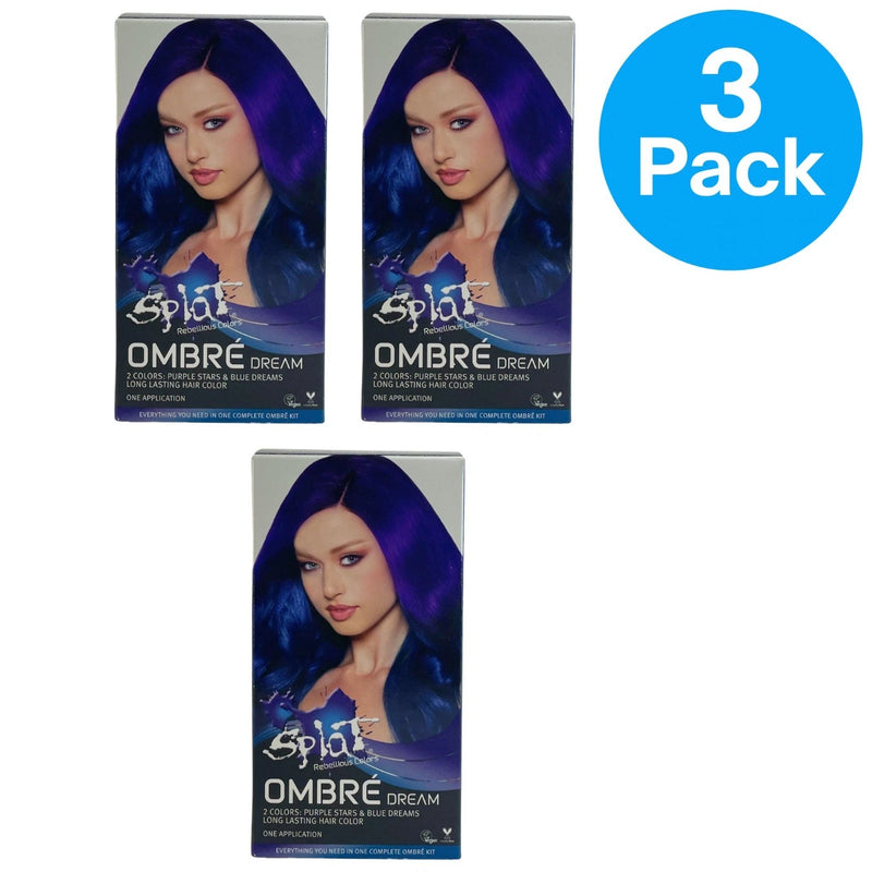Splat Ombré Dream Hair Color Complete Kit Purple Stars & Blue Dreams 3 Pack Bund