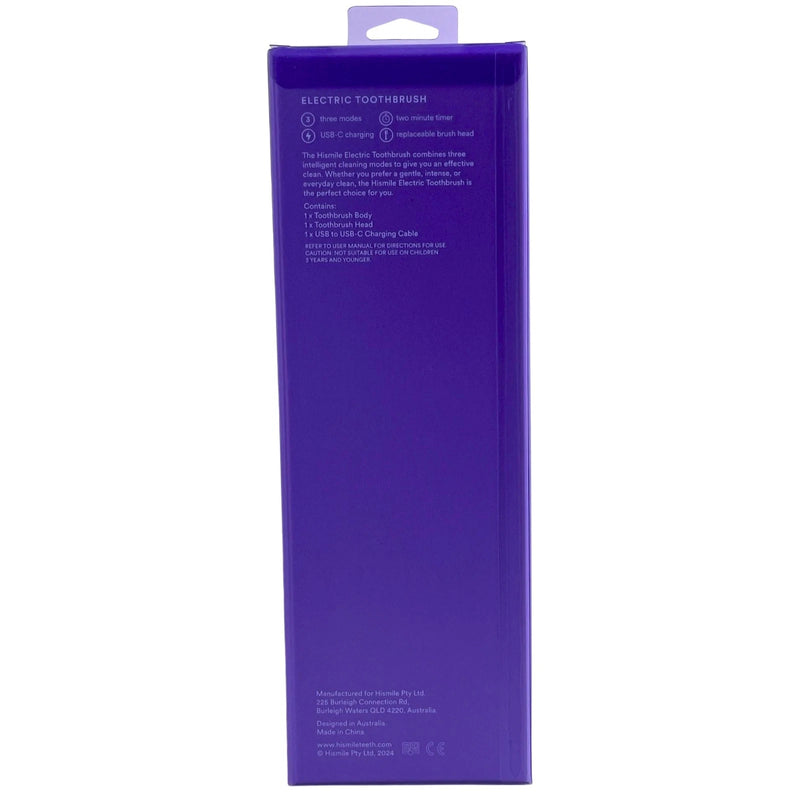 Hismile Electric Toothbrush Rechargeable 3 Modes Timer Purple 2 Pack New