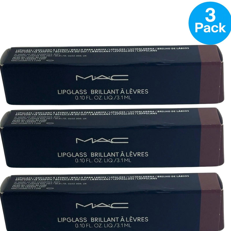 MAC Lipglass Brillant À Lèvres 336 Bittersweet Me Lip Gloss 0.10 oz 3 Pack New