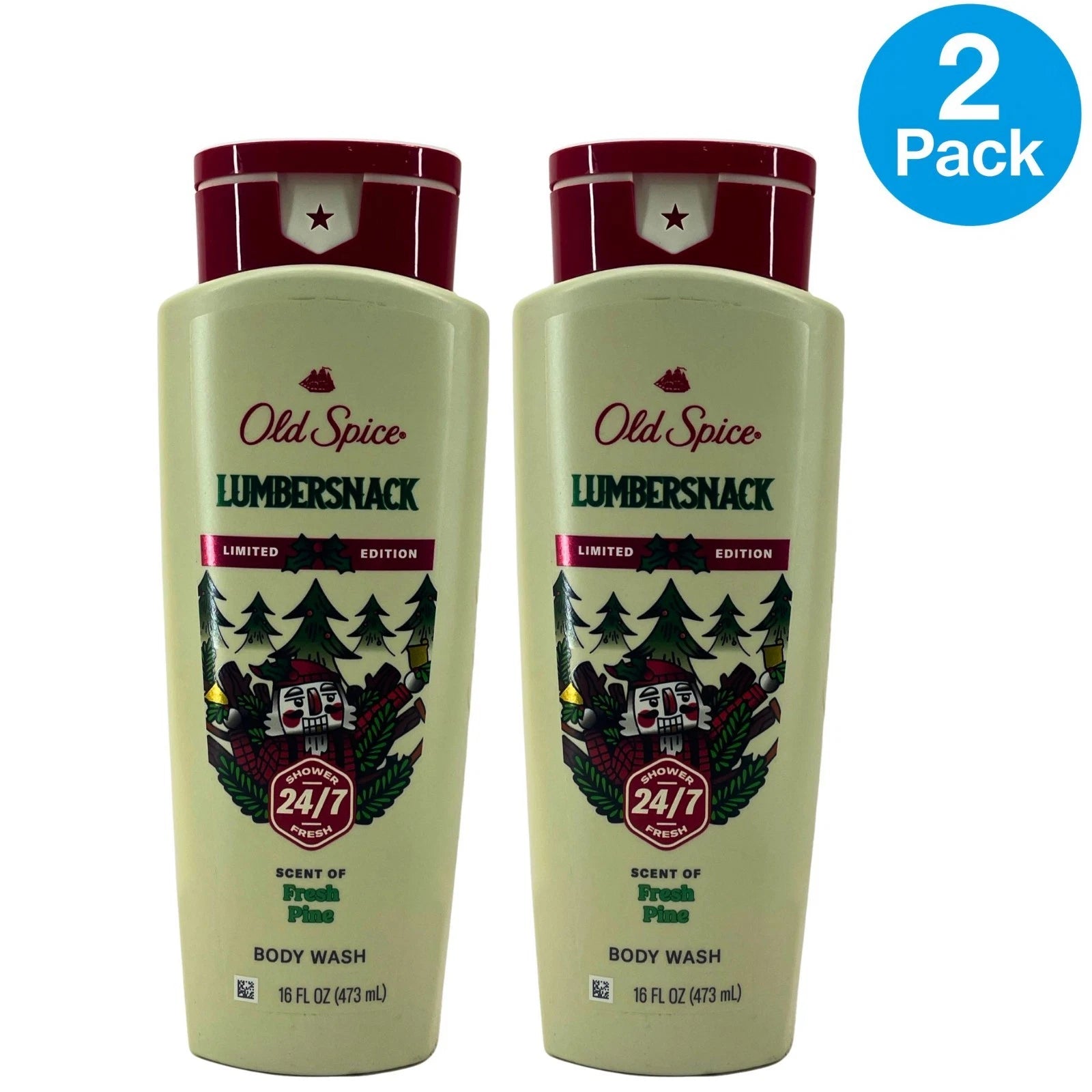 Old Spice Lumbersnack Body Wash Limited Edition Fresh Pine Scent 16 oz 2 Pack 1