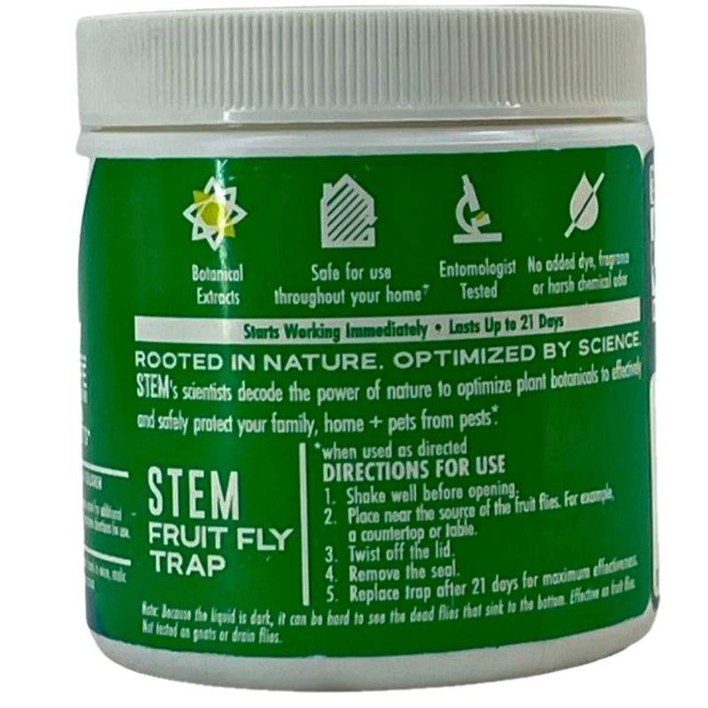 STEM Plant-Based Kills Fruit Flies Trap Indoor Safe for Kids Pets 5.4 oz 2 Pack