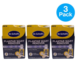 Dr. Scholl's Plantar Wart Remover Liquid 1/3 fl oz 3 Pack New
