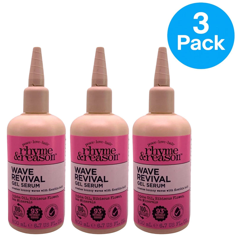 Rhyme & Reason Wave Revival Gel Serum Jojoba Oil 6.7 oz - 3 Pack Bundle Set