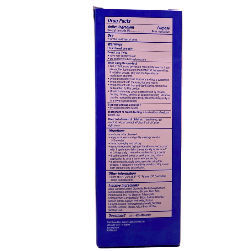 PanOxyl Acne Creamy Wash 4% Benzoyl Peroxide 6 oz 2 Pack Exp 11/2027