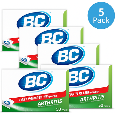 BC Arthritis Pain Relief Powder 50ct - 5 Pack - New 1