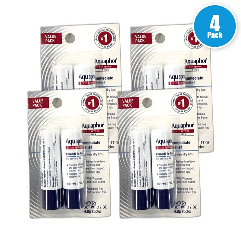 Aquaphor Lip Repair Stick Moisturizing Lip 8 Total Exp 01/28 Pack of 4 New