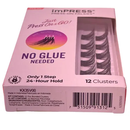 imPRESS Press-On Falsies Bold Volume No Glue Needed 12 Clusters 3 Pack