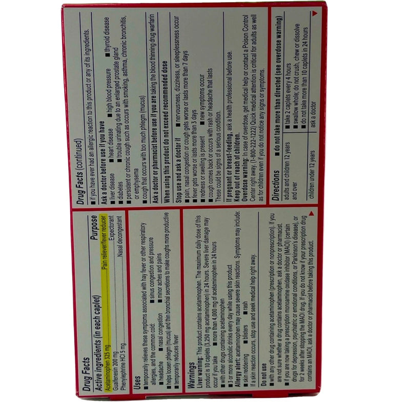 Tylenol Sinus Severe Day Non-Drowsy Caplets Acetaminophen 24 Ct Exp 11/26 4 Pack