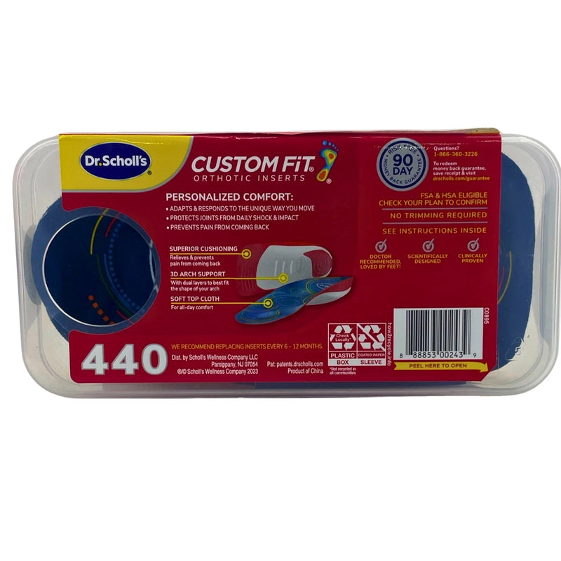 Dr. Scholl's Custom Fit Orthotic Inserts 440 5-in-1 All-Day Pain Relief 1 Pack