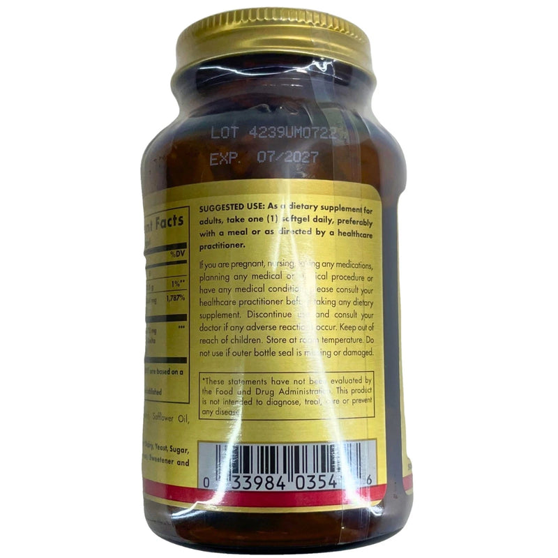 Solgar Naturally Sourced Vitamin E 268 mg 400 Immune Support 100 Softgels 3 Pack