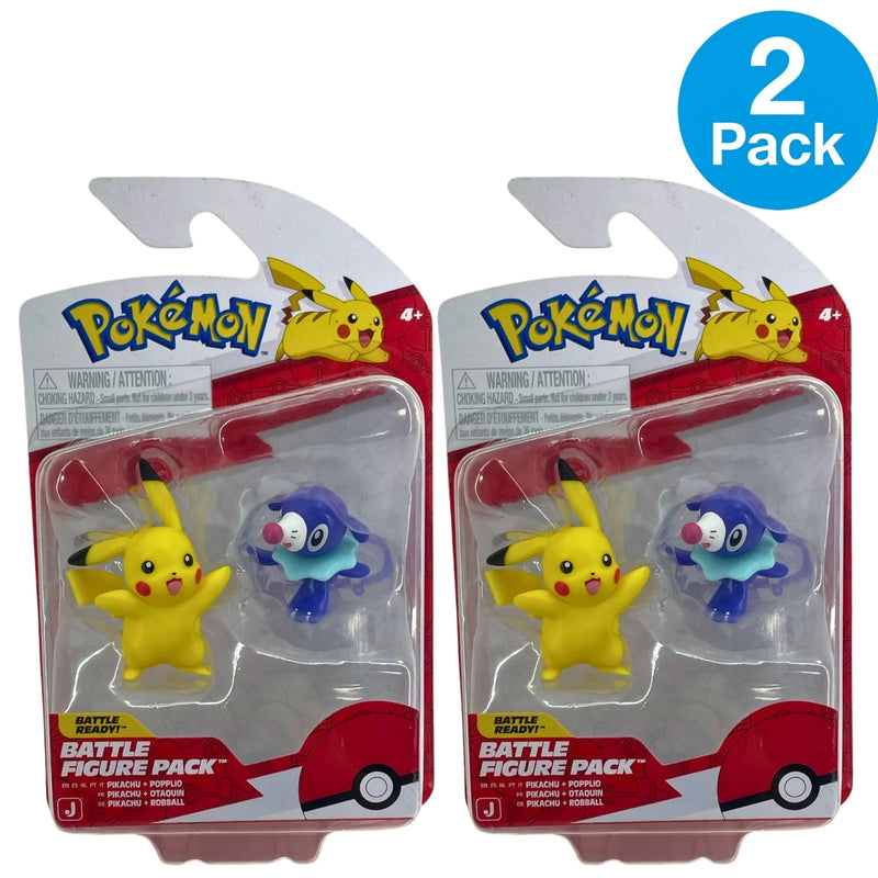 Pokemon Battle Figure Pack Pikachu and Popplio 2-Inch Toy Figures 2 Pack