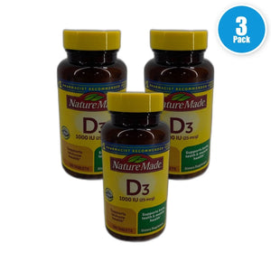 Nature Made Vitamin D3 Tablets Supplement 300 Total Exp 03/27 Pack of 3 New
