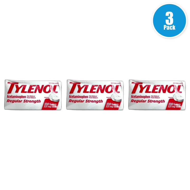 Tylenol Acetaminophen Pain Reliever Fever Reducer Exp 07/28 Pack of 3 New