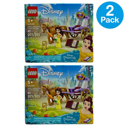 LEGO Disney Princess Belle's Storytime Carriage 43233 Toy Set 62 Pcs 2 Pack New
