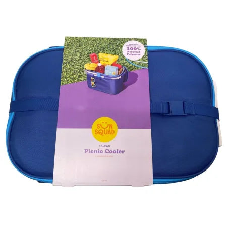 Sun Squad 36-Can Picnic Cooler Blue 1 Pack New