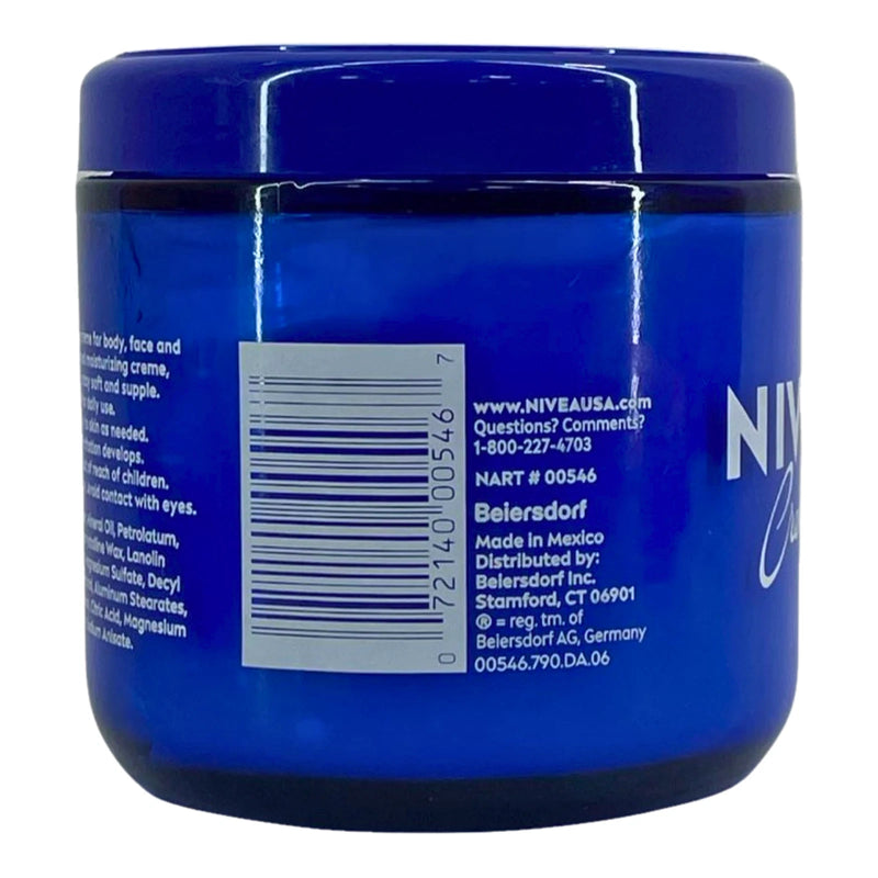 Nivea Creme Rich Moisturizing Body Face & Hands Cream Jar 13.5oz 2 Pack New