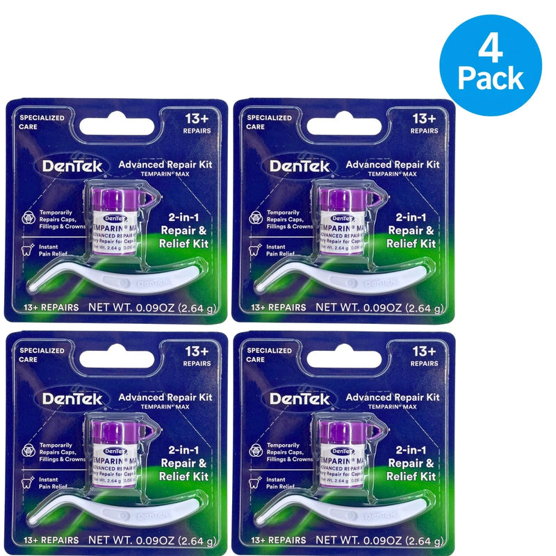 DenTek Temparin Max Advanced Repair Kit Lost Filling Loose Cap 4 Pack Exp 04/30