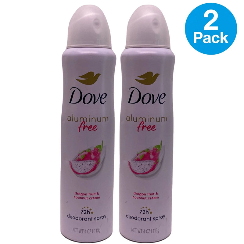 Dove Aluminum Free Dragon Fruit Coconut Deodorant Spray 2 Pack New