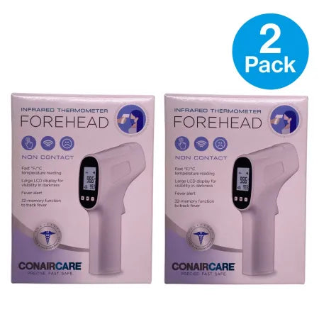 ConairCare Infrared Forehead Thermometer Non Contact 2 Pack - Digital Temperature Measurement Device