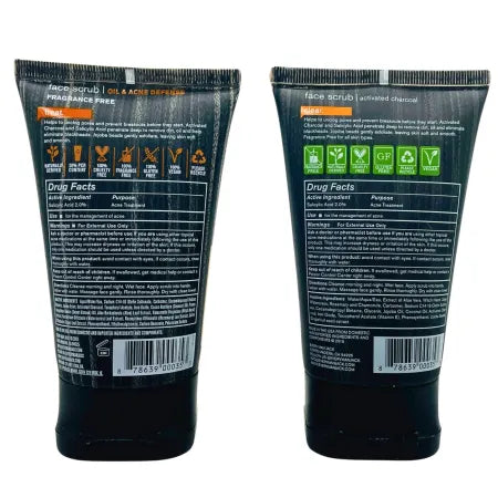 Every Man Jack Activated Charcoal Face Scrub 4.2oz 2 Pack New
