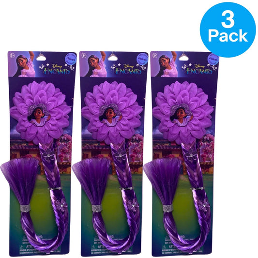 Claire's Disney Encanto Isabela Purple Flower Braid Extension Clip 3 Pack New