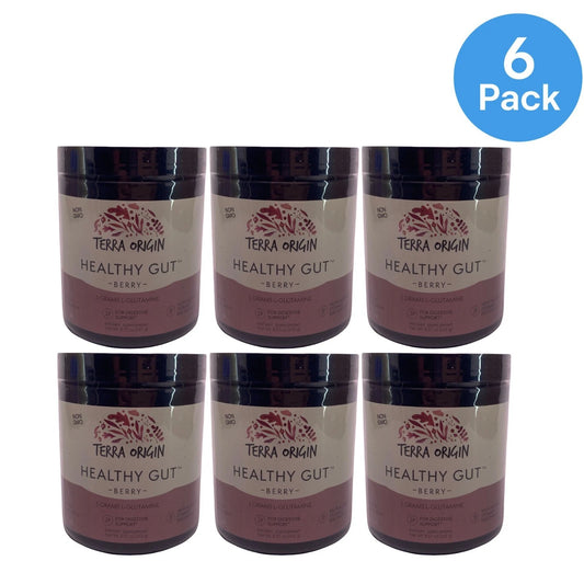 Terra Origin Healthy Gut Berry 8.57 oz Digestive Supplement 6-pack bottles with natural berry flavor