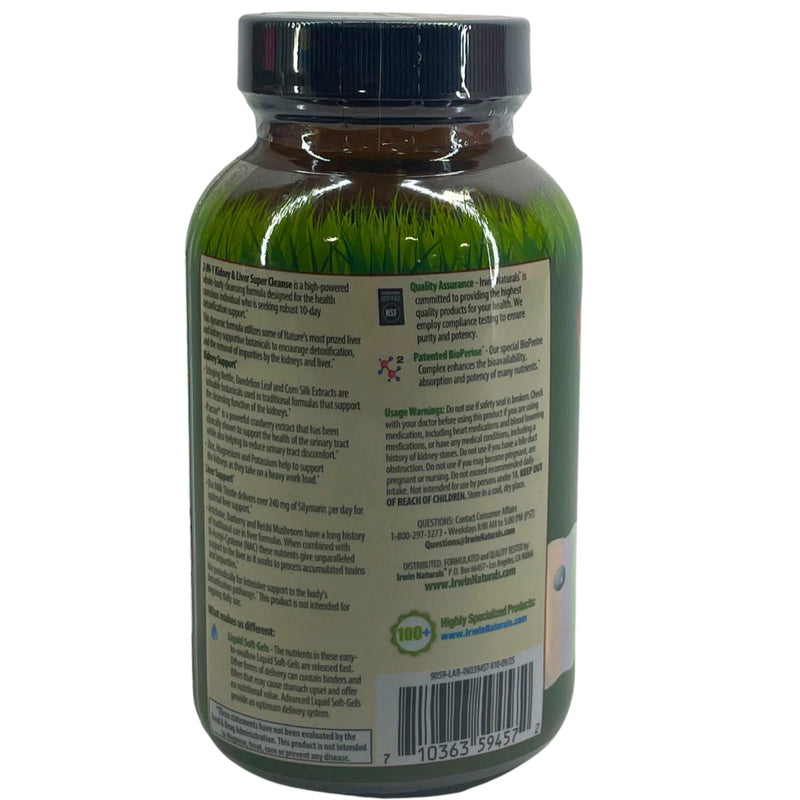 Irwin Naturals 2-in-1 Kidney & Liver Super Cleanse 10-Day Detox 60 Liquid 1 Pack