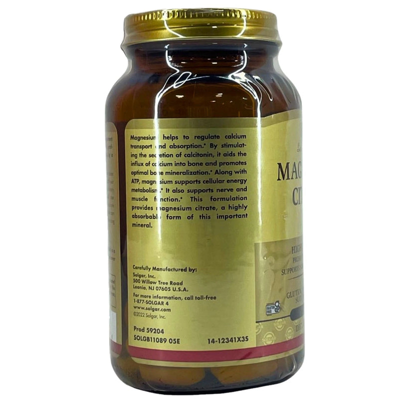 Solgar Magnesium Citrate 60 Tablets 3 Pack New Exp 04/2027