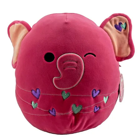 Squishmallows Cherish the Pink Elephant Hearts Valentine's Day Plush 12 inch New