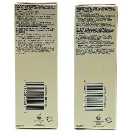 Covergirl Outlast All-Day Custom Reds Lip Color 840 Signature Scarlet 2 Pack New