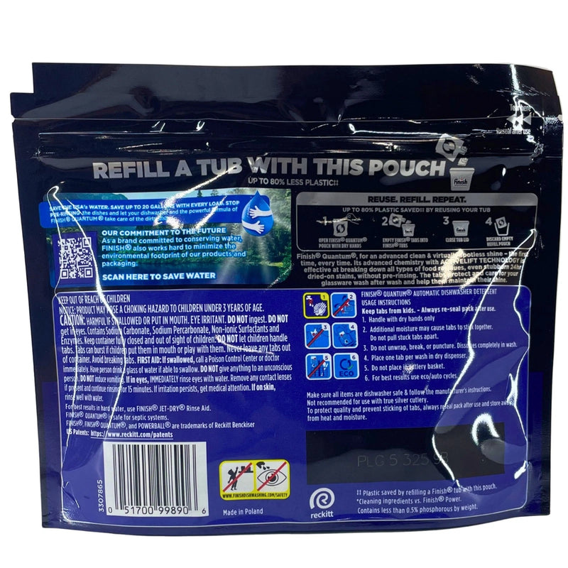 Finish Quantum Powerball Automatic Dishwasher Detergent Tabs 14 Count Pouch 4 Pa