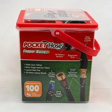 Pocket Hose Copper Bullet 100 Foot Expandable Hose New! 4
