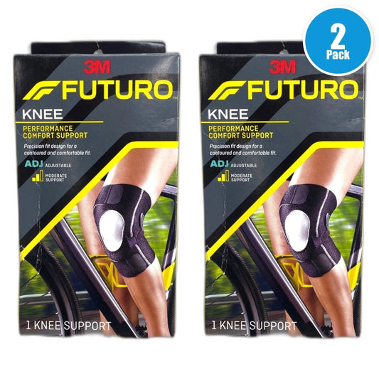 3M Futuro Performance Comfort Knee Support Adjustable Moderate Pack of 2 New